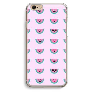CaseCompany Smiley watermeloenprint: iPhone 6 / 6S Transparant Hoesje