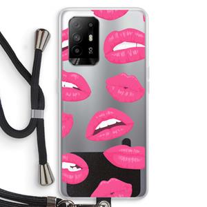 CaseCompany Bite my lip: Oppo A94 5G Transparant Hoesje met koord