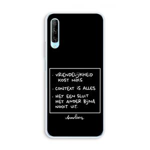 CaseCompany Mijn Motto's: Huawei P Smart Pro Transparant Hoesje