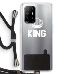 CaseCompany King zwart: Oppo A94 5G Transparant Hoesje met koord