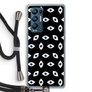 CaseCompany Eyes pattern: Oppo Find X3 Neo Transparant Hoesje met koord