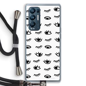 CaseCompany Eye pattern #2: Oppo Find X3 Neo Transparant Hoesje met koord
