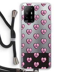 CaseCompany GIRL POWER: Oppo A94 5G Transparant Hoesje met koord