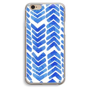 CaseCompany Blauwe pijlen: iPhone 6 / 6S Transparant Hoesje