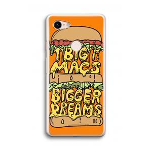 CaseCompany Big Macs Bigger Dreams: Google Pixel 3 Transparant Hoesje