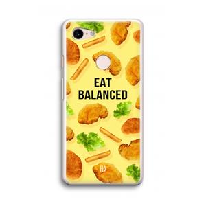 CaseCompany Eat Balanced: Google Pixel 3 Transparant Hoesje