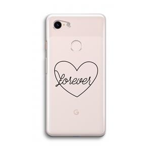 CaseCompany Forever heart black: Google Pixel 3 Transparant Hoesje