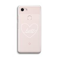 CaseCompany Best heart pastel: Google Pixel 3 Transparant Hoesje