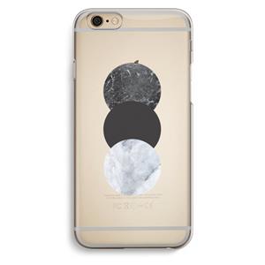 CaseCompany Marmeren cirkels: iPhone 6 / 6S Transparant Hoesje