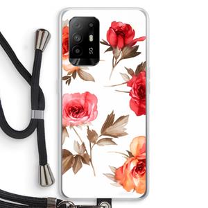 CaseCompany Roosjes: Oppo A94 5G Transparant Hoesje met koord
