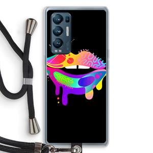 CaseCompany Lip Palette: Oppo Find X3 Neo Transparant Hoesje met koord