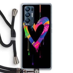 CaseCompany Melts My Heart: Oppo Find X3 Neo Transparant Hoesje met koord