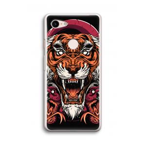 CaseCompany Tiger and Rattlesnakes: Google Pixel 3 Transparant Hoesje