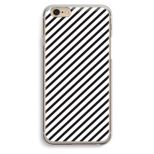CaseCompany Strepen zwart-wit: iPhone 6 / 6S Transparant Hoesje