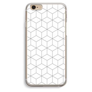 CaseCompany Zwart-witte kubussen: iPhone 6 / 6S Transparant Hoesje