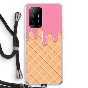 CaseCompany Ice cream: Oppo A94 5G Transparant Hoesje met koord