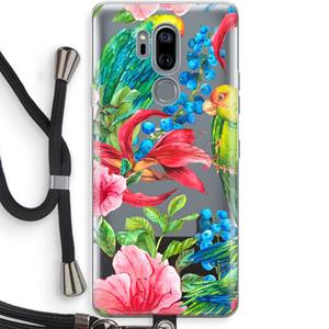 CaseCompany Papegaaien: LG G7 Thinq Transparant Hoesje met koord