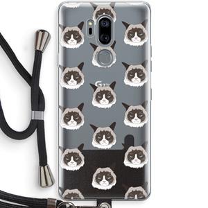 CaseCompany It's a Purrr Case: LG G7 Thinq Transparant Hoesje met koord