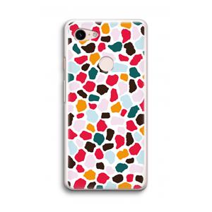 CaseCompany Colored Giraffe: Google Pixel 3 Transparant Hoesje
