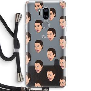 CaseCompany Ugly Cry Call: LG G7 Thinq Transparant Hoesje met koord