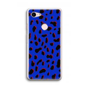 CaseCompany Blue Leopard: Google Pixel 3 Transparant Hoesje