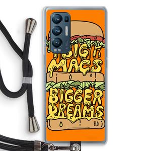 CaseCompany Big Macs Bigger Dreams: Oppo Find X3 Neo Transparant Hoesje met koord