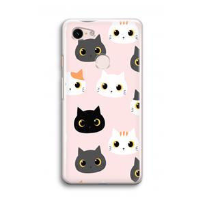 CaseCompany Katten: Google Pixel 3 Transparant Hoesje