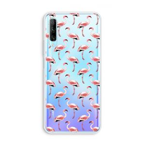 CaseCompany Flamingoprint groen: Huawei P Smart Pro Transparant Hoesje