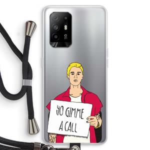 CaseCompany Gimme a call: Oppo A94 5G Transparant Hoesje met koord