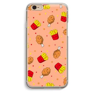 CaseCompany Chicken 'n Fries: iPhone 6 / 6S Transparant Hoesje