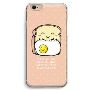 CaseCompany Sleep All Day: iPhone 6 / 6S Transparant Hoesje