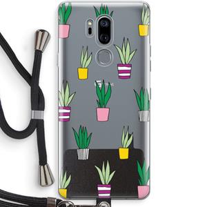 CaseCompany Sanseveria: LG G7 Thinq Transparant Hoesje met koord
