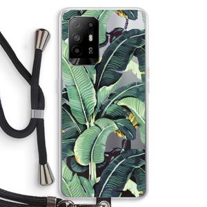 CaseCompany Bananenbladeren: Oppo A94 5G Transparant Hoesje met koord