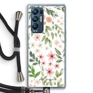 CaseCompany Botanical sweet flower heaven: Oppo Find X3 Neo Transparant Hoesje met koord