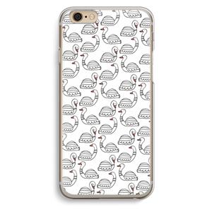 CaseCompany Zwanen: iPhone 6 / 6S Transparant Hoesje