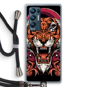 CaseCompany Tiger and Rattlesnakes: Oppo Find X3 Neo Transparant Hoesje met koord