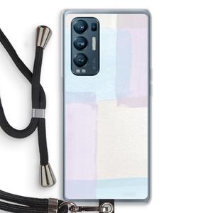 CaseCompany Square pastel: Oppo Find X3 Neo Transparant Hoesje met koord