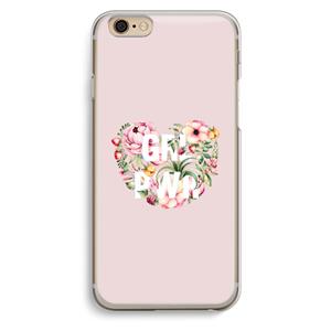 CaseCompany GRL PWR Flower: iPhone 6 / 6S Transparant Hoesje