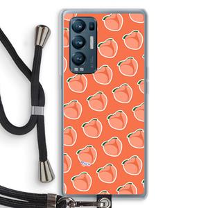 CaseCompany Just peachy: Oppo Find X3 Neo Transparant Hoesje met koord