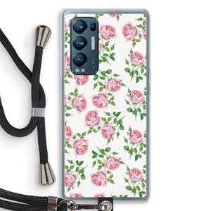 CaseCompany Kleine roosjes: Oppo Find X3 Neo Transparant Hoesje met koord