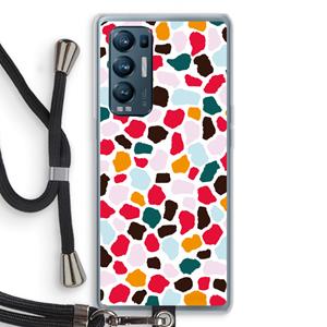 CaseCompany Colored Giraffe: Oppo Find X3 Neo Transparant Hoesje met koord