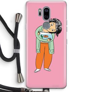 CaseCompany Visknuffel: LG G7 Thinq Transparant Hoesje met koord