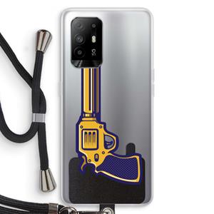 CaseCompany Pew Pew Pew: Oppo A94 5G Transparant Hoesje met koord
