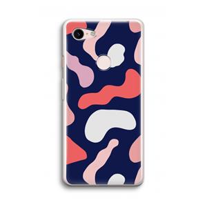 CaseCompany Memphis Shapes Pink: Google Pixel 3 Transparant Hoesje