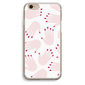 CaseCompany Hands pink: iPhone 6 / 6S Transparant Hoesje