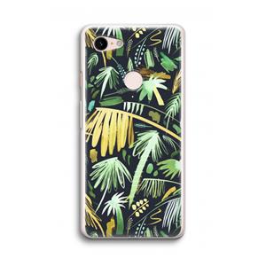 CaseCompany Tropical Palms Dark: Google Pixel 3 Transparant Hoesje