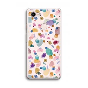 CaseCompany Terrazzo Memphis Pink: Google Pixel 3 Transparant Hoesje
