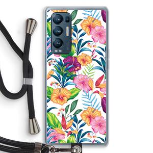 CaseCompany Tropisch 2: Oppo Find X3 Neo Transparant Hoesje met koord