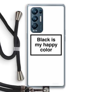 CaseCompany Black is my happy color: Oppo Find X3 Neo Transparant Hoesje met koord