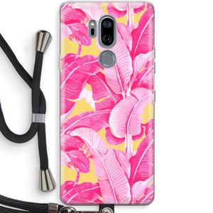 CaseCompany Pink Banana: LG G7 Thinq Transparant Hoesje met koord